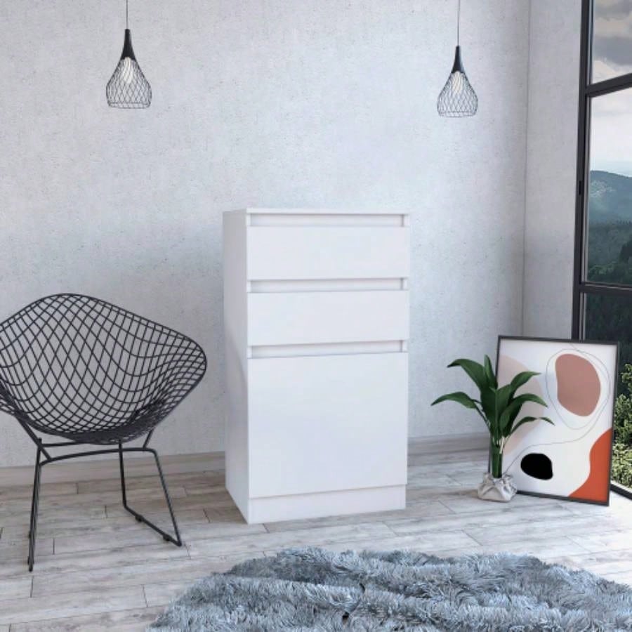 Kamelot Dresser With Jewelry Box, Single Door Cabinet, Mirror, Two Drawers - Dark Walnut