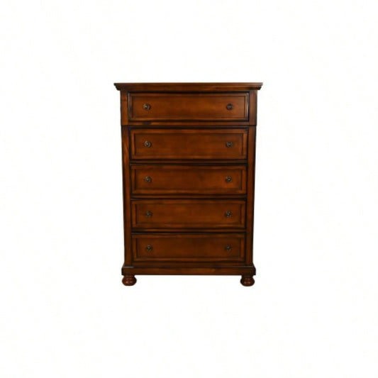 Chest Made with Wood in Dark Walnut Color