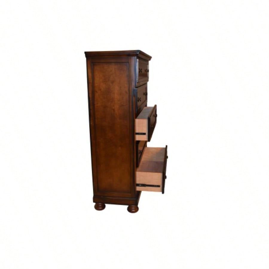 Chest Made with Wood in Dark Walnut Color