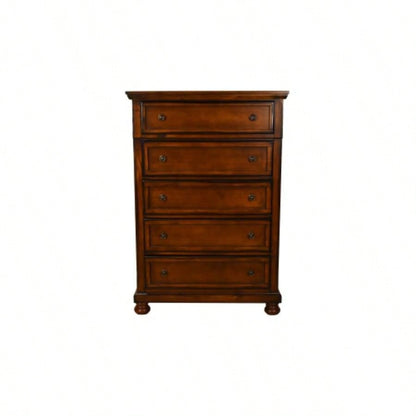 Chest Made with Wood in Dark Walnut Color