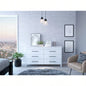 Hms 6 Drawer Double Dresser, Four, Superior Top - White
