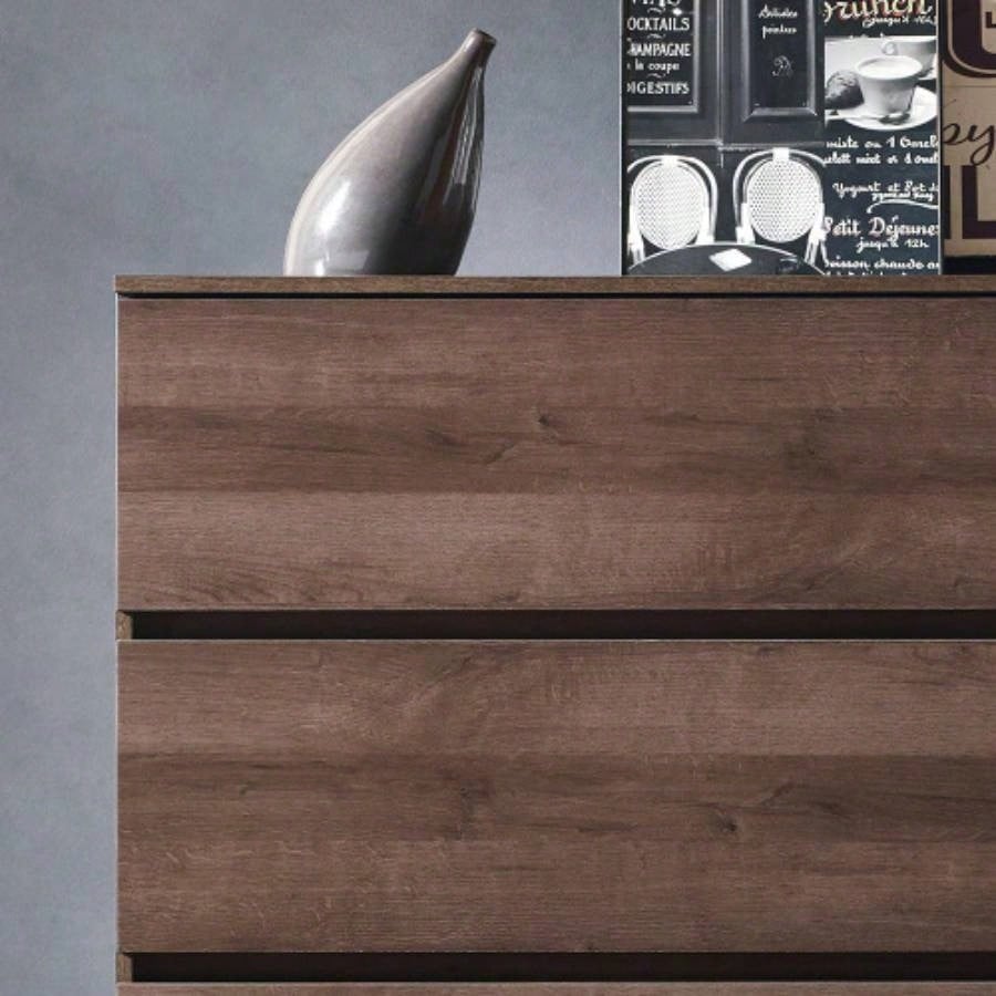 Liv Four - Drawer Contemporary Wood Chest in Walnut Brown