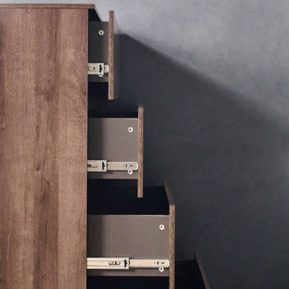 Liv Four - Drawer Contemporary Wood Chest in Walnut Brown