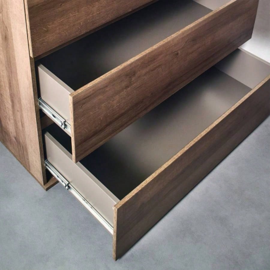 Liv Four - Drawer Contemporary Wood Chest in Walnut Brown