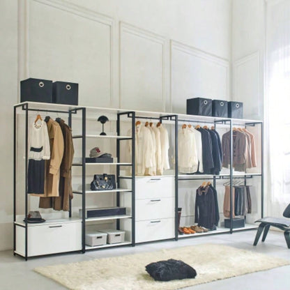 Fiona Wood and Metal Walk - in Closet with Three Drawers