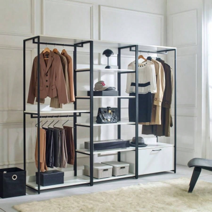 Fiona 32 Wood and Metal Walk - in Closet with One Shelf