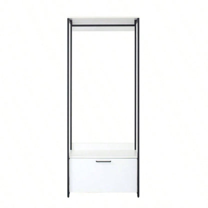 Fiona Wood and Metal Walk - in Closet with One Drawer