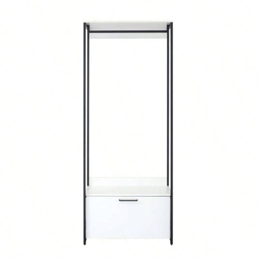 Fiona Wood and Metal Walk - in Closet with One Drawer