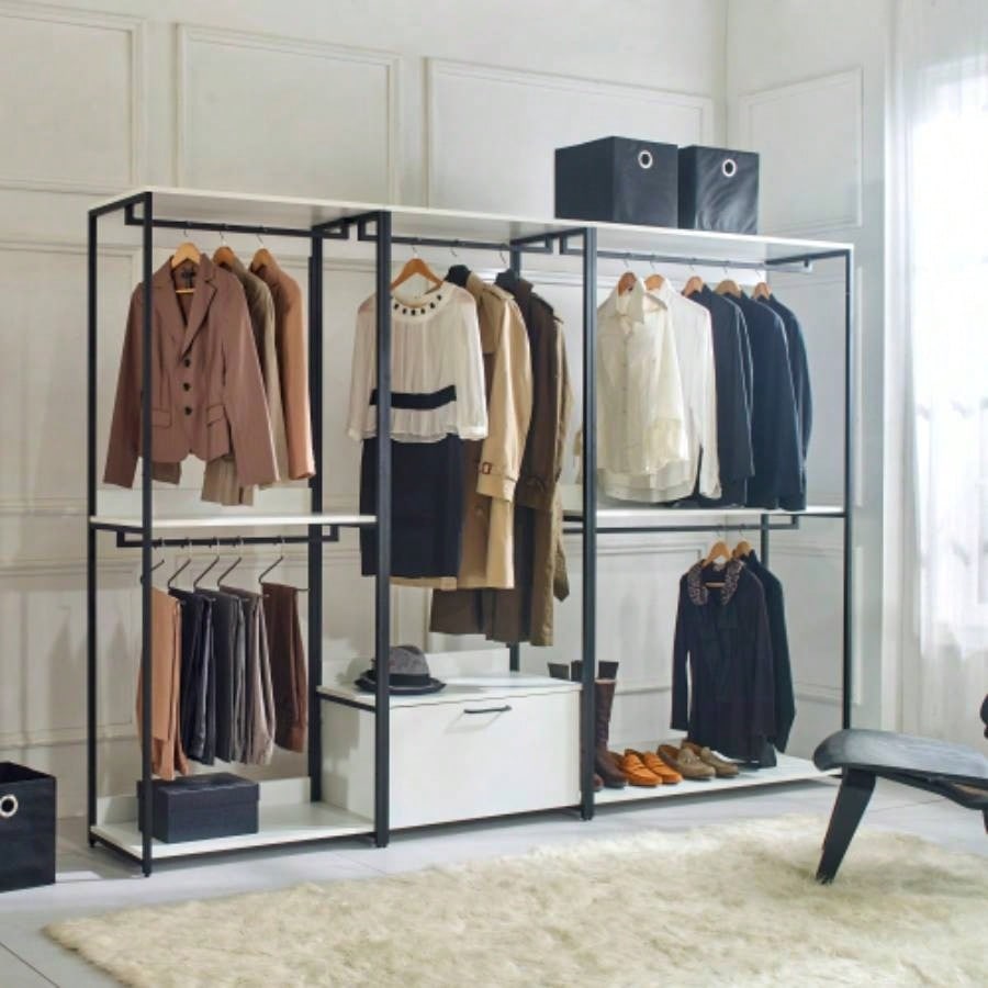 Fiona Wood and Metal Walk - in Closet with One Drawer