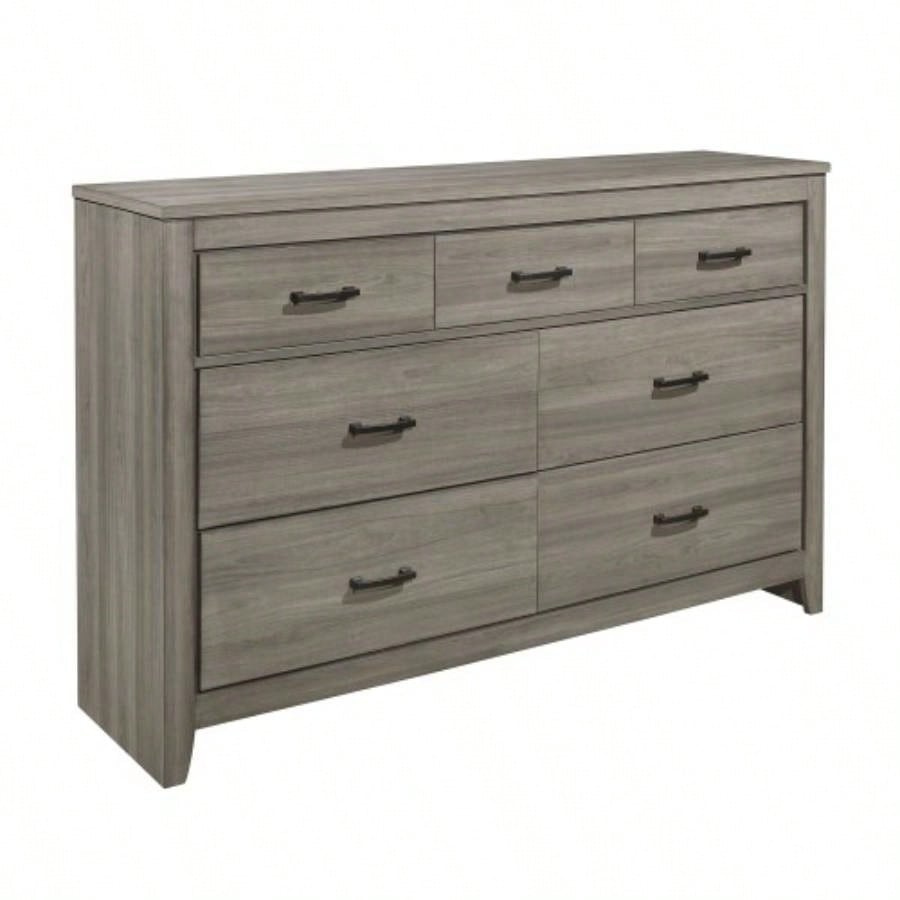 Dark Gray Transitional Look 1pc Dresser of Drawers Industrial Rustic Modern Style Bedroom Furniture
