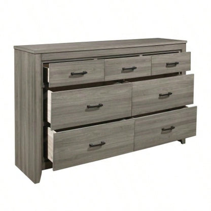 Dark Gray Transitional Look 1pc Dresser of Drawers Industrial Rustic Modern Style Bedroom Furniture