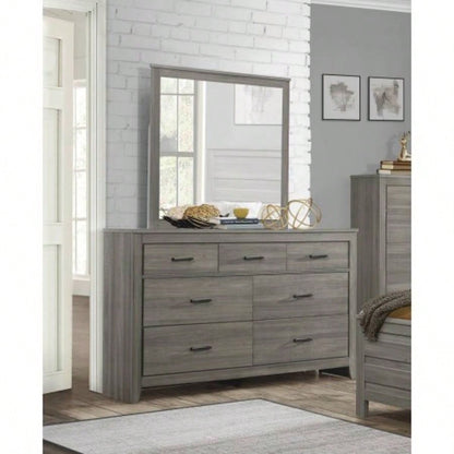 Dark Gray Transitional Look 1pc Dresser of Drawers Industrial Rustic Modern Style Bedroom Furniture