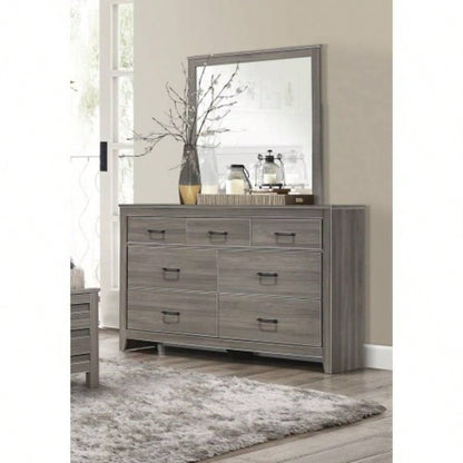 Dark Gray Transitional Look 1pc Dresser of Drawers Industrial Rustic Modern Style Bedroom Furniture