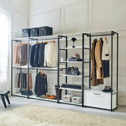 Fiona 47 Wood and Metal Walk - in Closet with One Shelf