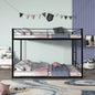 Metal Twin over Twin Bunk Bed with Vent Board/ Heavy - duty Sturdy Metal/ Noise Reduced/ Safety Guardrail/ CPC Certified