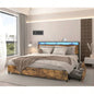 Full Bed Frame, Storage Headboard with Charging Station, Solid and Stable, Noise, No Box Spring Needed, Easy Assembly