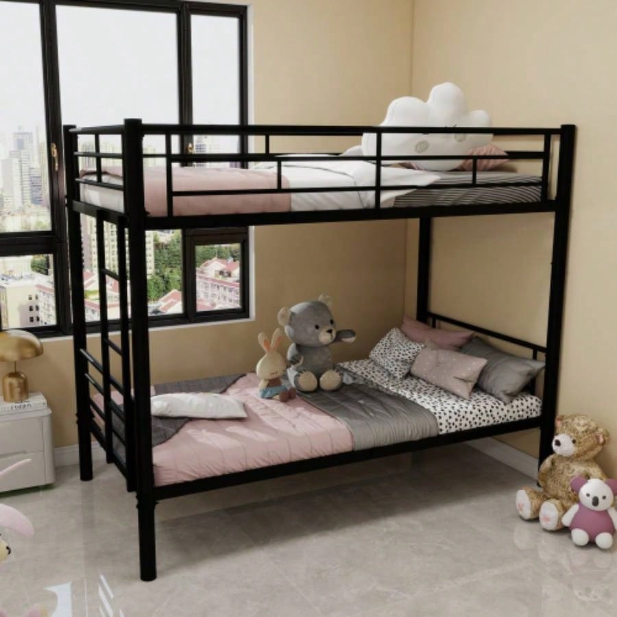 Metal Bunk Bed Twin Over Full Size with Removable Stairs, Heavy Duty Sturdy Frame with 12 Under - Bed Storage Teen Adults, Teens, No Box Spring Needed, White