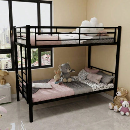 Metal Bunk Bed Twin Over Full Size with Removable Stairs, Heavy Duty Sturdy Frame with 12 Under - Bed Storage Teen Adults, Teens, No Box Spring Needed, White