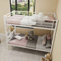 Metal Bunk Bed Twin Over Full Size with Removable Stairs, Heavy Duty Sturdy Frame with 12 Under - Bed Storage Teen Adults, Teens, No Box Spring Needed, White