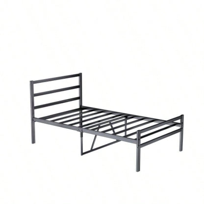 Metal Platform Bed frame with Headboard, Sturdy Metal Frame, No Box Spring NeededTwin
