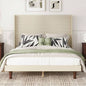 Stylish High Headboard Bed, 54 High Headboard, High Quality, Comfortable High Back Design Reading or Relaxing, Size, Beige