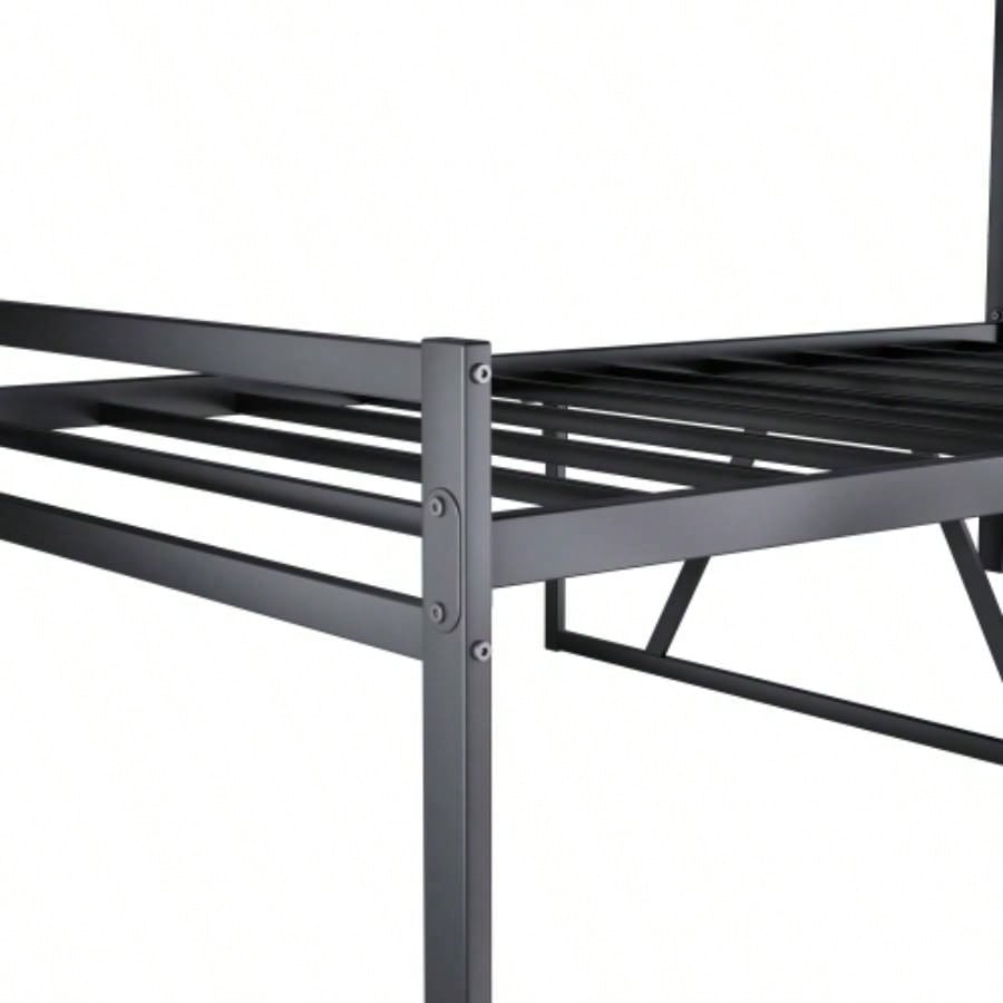 Metal Platform Bed frame with Headboard, Sturdy Metal Frame, No Box Spring NeededTwin