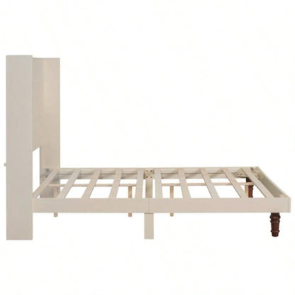 Stylish High Headboard Bed, 54 High Headboard, High Quality, Comfortable High Back Design Reading or Relaxing, Size, Beige
