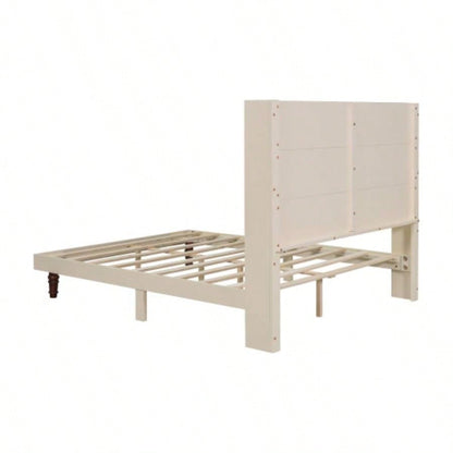 Stylish High Headboard Bed, 54 High Headboard, High Quality, Comfortable High Back Design Reading or Relaxing, Size, Beige