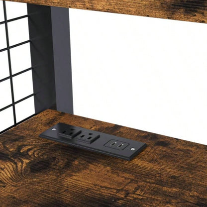Full - Size Loft Bed/Desk Wardrobe - Heavy Metal Frame, Built - In Staircase, Storage Rack Shelves - Gaming Bed Adults/Teens Black - Computer Desk/USB Outlet Black