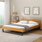 PINE WOOD BED FRAME KING SIZE, NATURAL BLACK COLOR