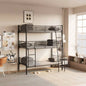 Bedroom dormitory twin size black metal triple bunk bed can be disassembled into three beds