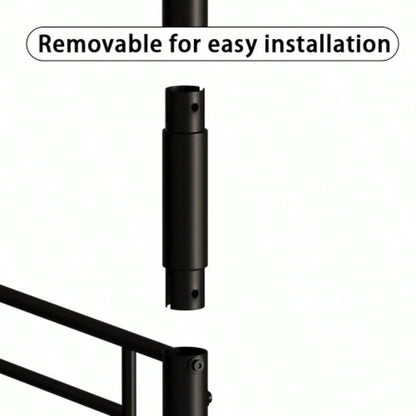Bedroom dormitory twin size black metal triple bunk bed can be disassembled into three beds