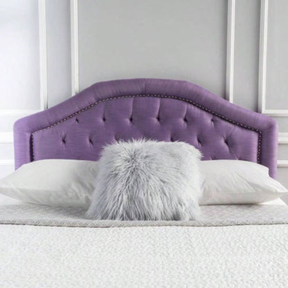 Tufted Upholstered Headboard Size, Solid Wood Board with Durable Metal, Adjustable Height headboard with Nailhead Trim in Bedroom