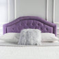 Tufted Upholstered Headboard Size, Solid Wood Board with Durable Metal, Adjustable Height headboard with Nailhead Trim in Bedroom