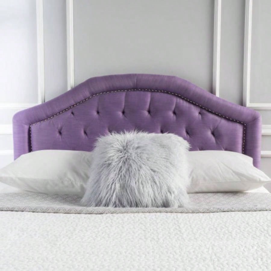 Tufted Upholstered Headboard Size, Solid Wood Board with Durable Metal, Adjustable Height headboard with Nailhead Trim in Bedroom