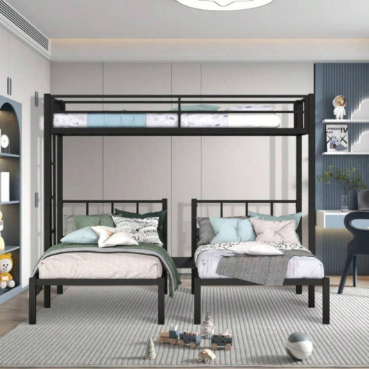 Triple twin bunk bed, can be separated into 3 twin beds