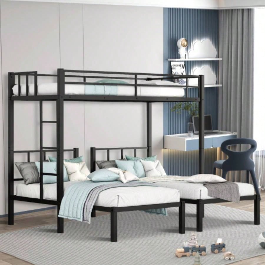 Triple twin bunk bed, can be separated into 3 twin beds