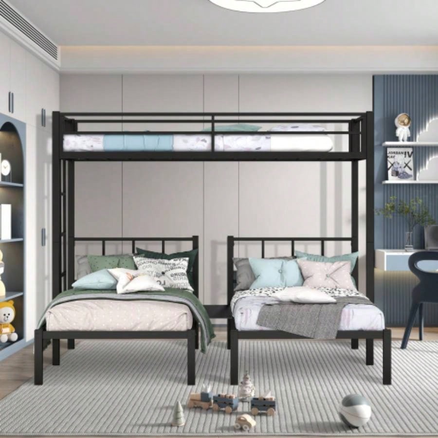 Triple twin bunk bed, can be separated into 3 twin beds