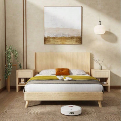 Wood Headboard King Size, 80.2 Wide Wooden King Headboard Only, Modern Farmhouse Headboards, Wall Mounted Fluted Panel, Wingback Boho Headboards, Natural