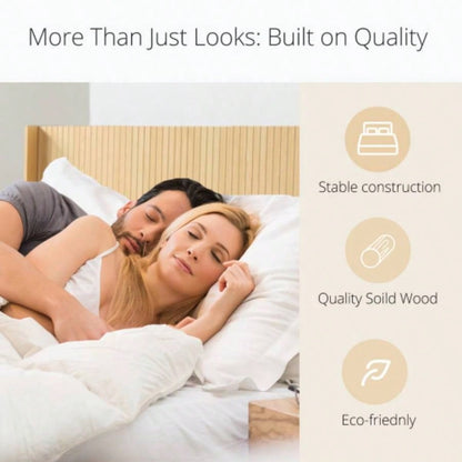 Wood Headboard King Size, 80.2 Wide Wooden King Headboard Only, Modern Farmhouse Headboards, Wall Mounted Fluted Panel, Wingback Boho Headboards, Natural