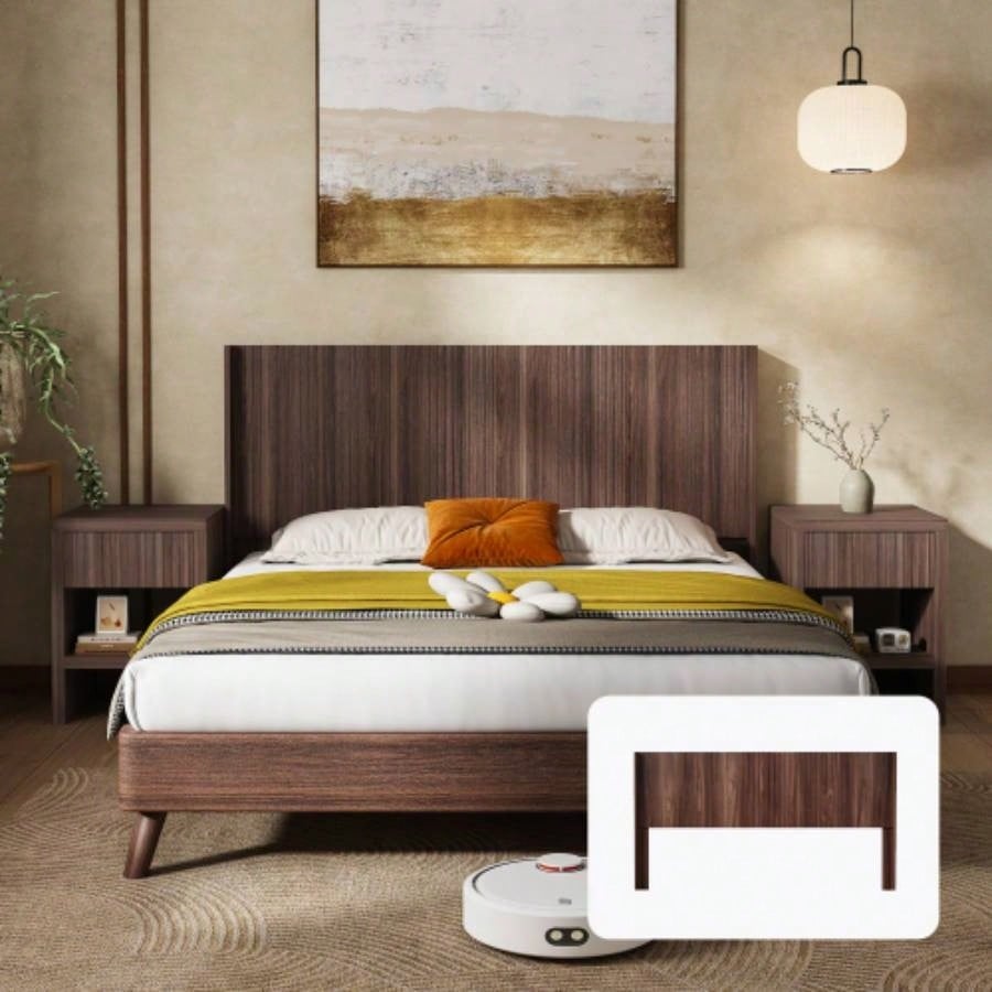 Wood Headboard King Size, 80.2 Wide Wooden King Headboard Only, Modern Farmhouse Headboards, Wall Mounted Fluted Panel, Wingback Boho Headboards, Natural