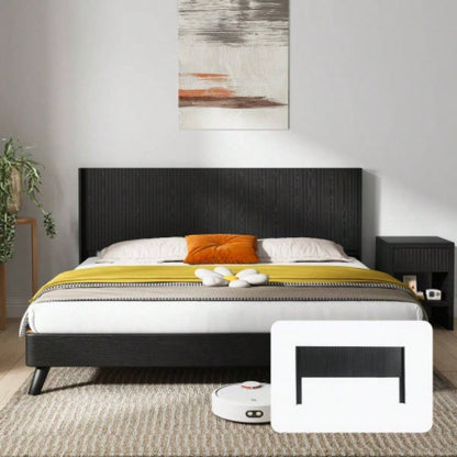 Wood Headboard King Size, 80.2 Wide Wooden King Headboard Only, Modern Farmhouse Headboards, Wall Mounted Fluted Panel, Wingback Boho Headboards, Natural