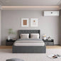 Size Bed Frame with 4 Storage Drawers and Wingback Headboard, Button Tufted Design, Dark