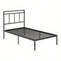 Twin Platform Bed With Headboard, Black