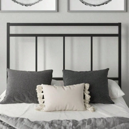 Twin Platform Bed With Headboard, Black