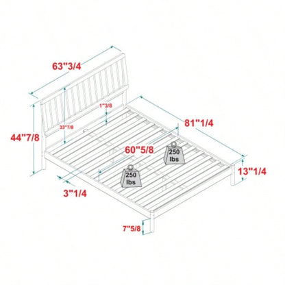 Mid - Modern Solid Wood Spindle Bed - Black