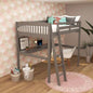 High Loft Bed with Desk and Storage, Heavy Duty Solid Wood Full Size Loft Bed Frame with Stairs Kids and Toddlers, No Box Spring Needed