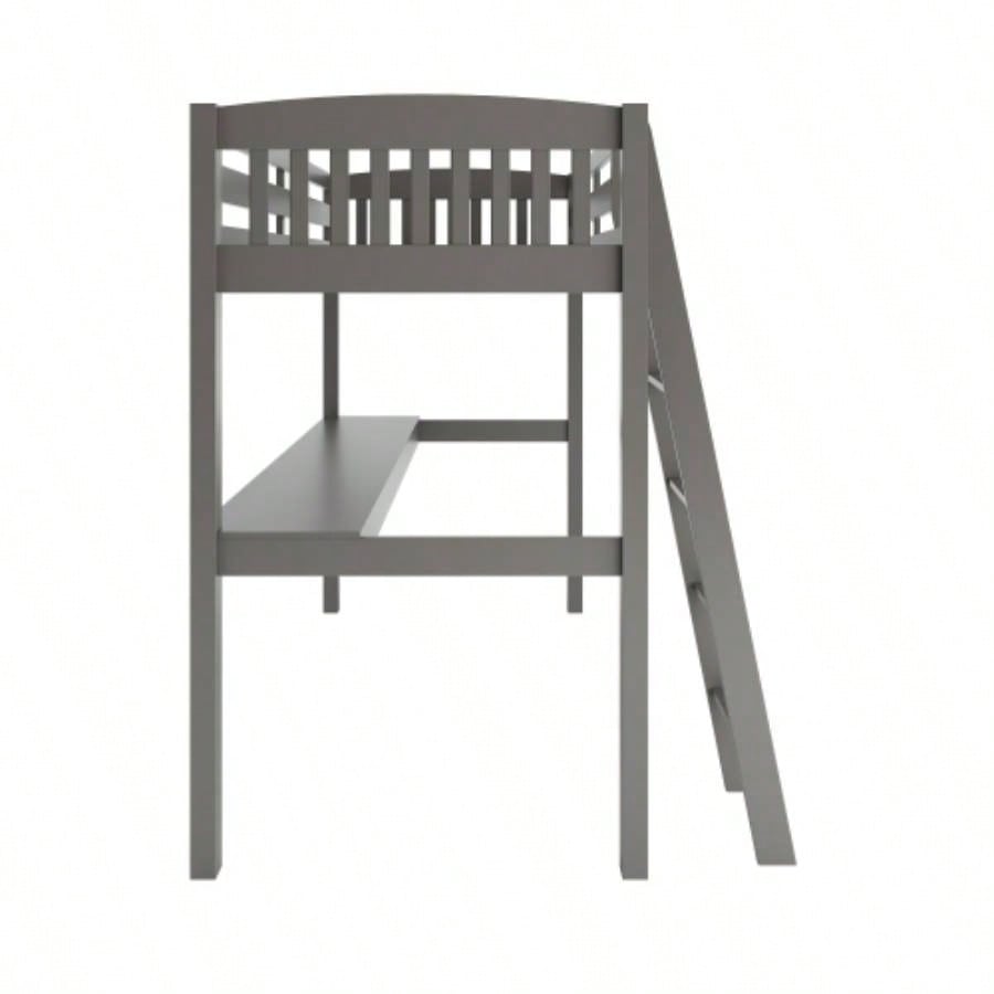 High Loft Bed with Desk and Storage, Heavy Duty Solid Wood Full Size Loft Bed Frame with Stairs Kids and Toddlers, No Box Spring Needed