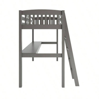 High Loft Bed with Desk and Storage, Heavy Duty Solid Wood Full Size Loft Bed Frame with Stairs Kids and Toddlers, No Box Spring Needed