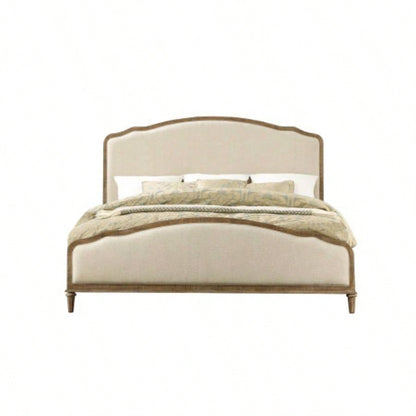 Brown King Upholstered Bed